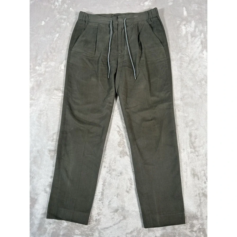SuitSupply Porto Mens 30x28 Green Chino Cotton Tessuti Sondrio Italy Tapered